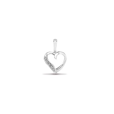 9ct White Gold Diamond Pendant