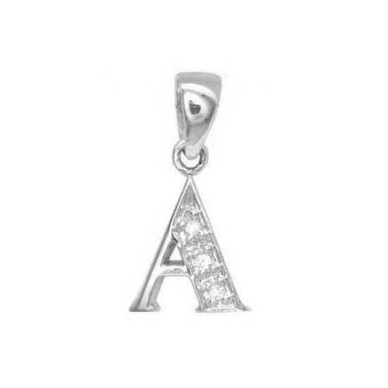 9ct White Gold Diamond Set Initial Pendant -Initial D