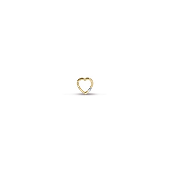 9ct Yellow Gold Diamond Heart Pendant