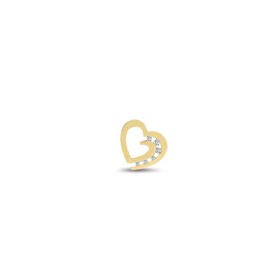 9ct Yellow Gold Diamond Heart Pendant