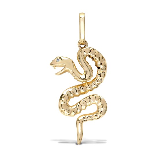 9ct Yellow 3pts Diamond Snake Pendant
