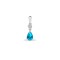 9ct White Dia-4pts Aqua-55pts Drop Pendant