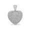 9ct White 0.50ct Pave Set Diamond Heart