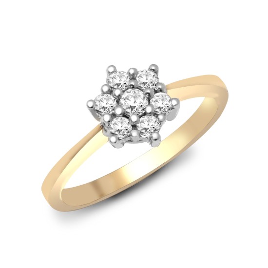 9ct Yellow Gold Diamond Cluster Ring