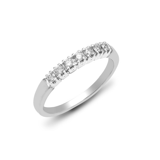 9ct White Gold Diamond 7 Stone Half Eternity Ring