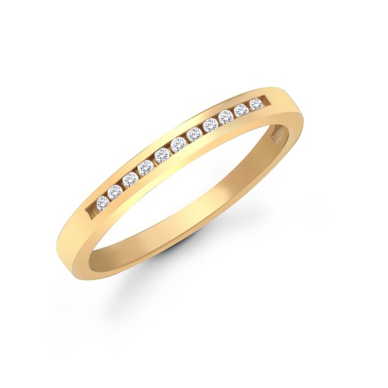 9ct Yellow Gold Diamond Half Eternity Ring