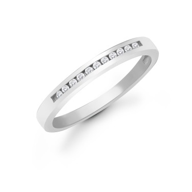 9ct White Gold Diamond Half Eternity Ring