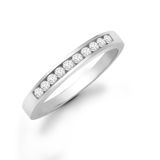 9ct White Gold Diamond Half Eternity Ring