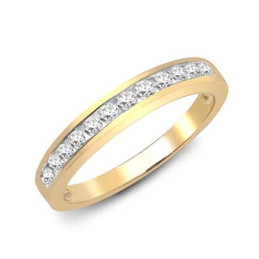 9ct Yellow Gold Diamond Half Eternity Ring