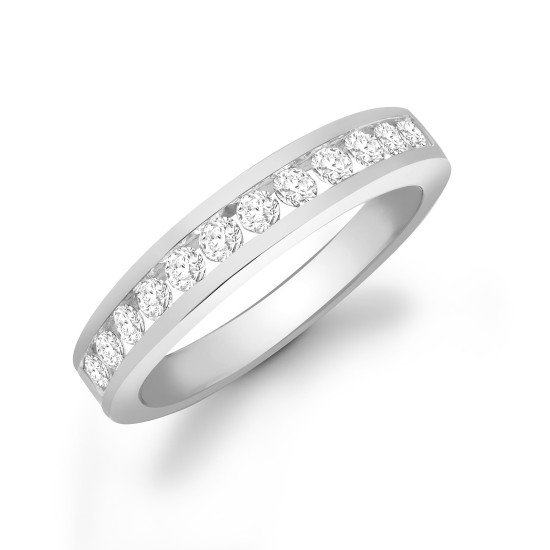 9ct White Gold Diamond Half Eternity Ring