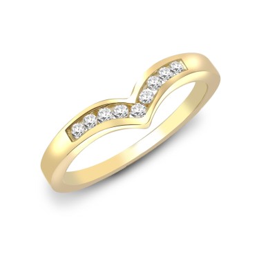 9ct Yellow Gold Diamond Wishbone Ring