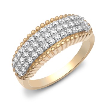 9ct Yellow Gold Diamond Bombay Ring