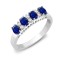 9ct White Gold Diamond And Sapphire Ring