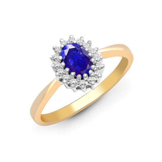 9ct Yellow Gold Diamond And Tanzanite Ring