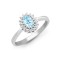 9ct White Gold Diamond And Blue Topaz Ring