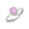 9ct White Gold Diamond And Pink Sapphire Ring