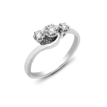 9ct White Gold Trilogy Diamond Ring