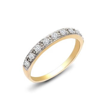 9ct Yellow Gold Half Eternity Diamond Ring