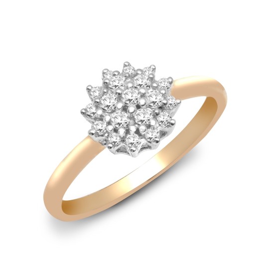 9ct Yellow Gold Diamond Cluster Ring
