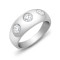 9ct White Gold Gents 3 Stone Diamond Ring