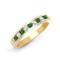 9ct Yellow Gold Diamond And Emerald Half Eternity Ring