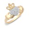 9ct Yellow Gold Diamond Claddagh Ring