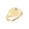 9ct Yellow Gold 0.03cts Diamonds Star-set Cushion Signet Ring