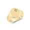 9ct Yellow Gold 0.06cts Diamonds Star-set Oval Signet Ring