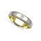 9ct Gold 2 Colour Diamond Rubover set Wedding Ring 6mm