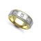 9ct Gold 2 Colour Diamond Rubover set Wedding Ring 8mm