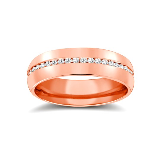 9ct Rose Gold RBC Court Diamond Wedding Band Fully Set - 5mm - 50pts
