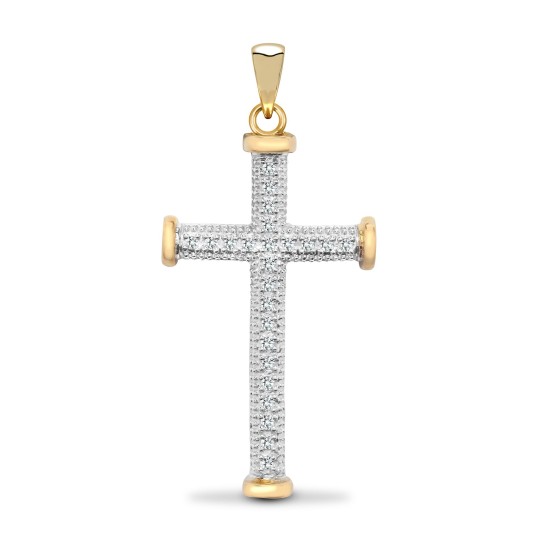 9ct Yellow Gold Diamond Cross