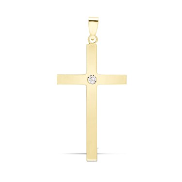 9ct Yellow 0.10ct Invisible Set Diamond Cross