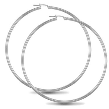 925 Sterling Silver Polished Hoop Earrings