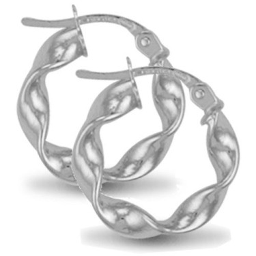 925 Sterling Silver Loose Twist Hoop Earrings