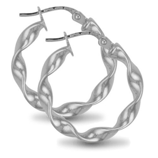 925 Sterling Silver Loose Twist Hoop Earrings