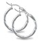 925 Silver Ribbed Hoop Earrings