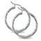 925 Silver Ribbed Hoop Earrings