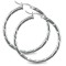 925 Silver Ribbed Hoop Earrings