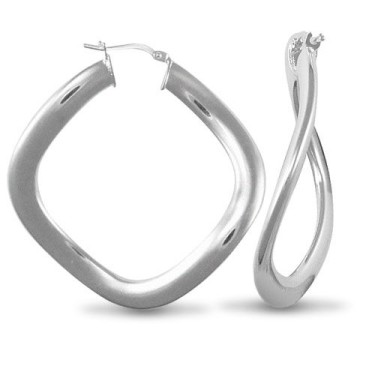 JN Jewellery 925 Silver Formed Hoop Earrings