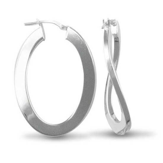 925 Sterling Silver Formed Hoop Earrings