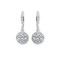 925 Silver CZ Set Halo Cluster Drop Earrings