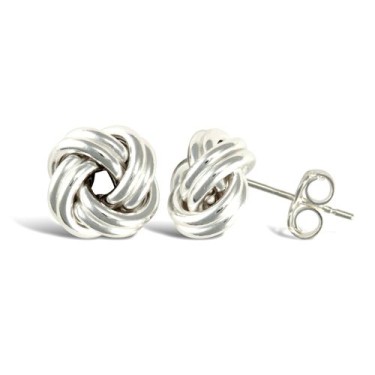 925 Sterling Silver Wool Knot Stud Earrings