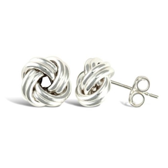 925 Sterling Silver Wool Knot Stud Earrings