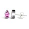 925 Sterling Silver Amethyst Tear Drop Shape Stud Earrings
