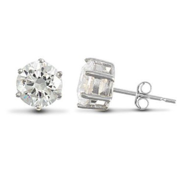 925 Silver 6mm Cubic Zirconia Studs