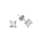 925 Silver 5mm CZ Set Studs Square