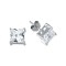 925 Silver 8mm CZ Set Studs Square