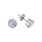 925 Silver 8mm CZ Set Rub Over Stud Earrings
