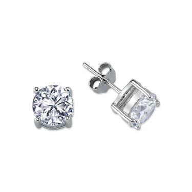 925 Silver 8mm Heavyweight CZ Set Studs Round